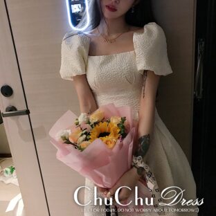 タイト＆フィット★ラメアプリコットワンピース タイト＆フィット☆ラメアプリコットワンピース XQ093 | 中国