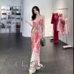 【パーティー】タイダイ柄キャミワンピース☆オケージョンドレス XQ197