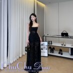 エレガントなレース刺繍ドレス|結婚式・パーティーに最適なフォーマルワンピース XQ169